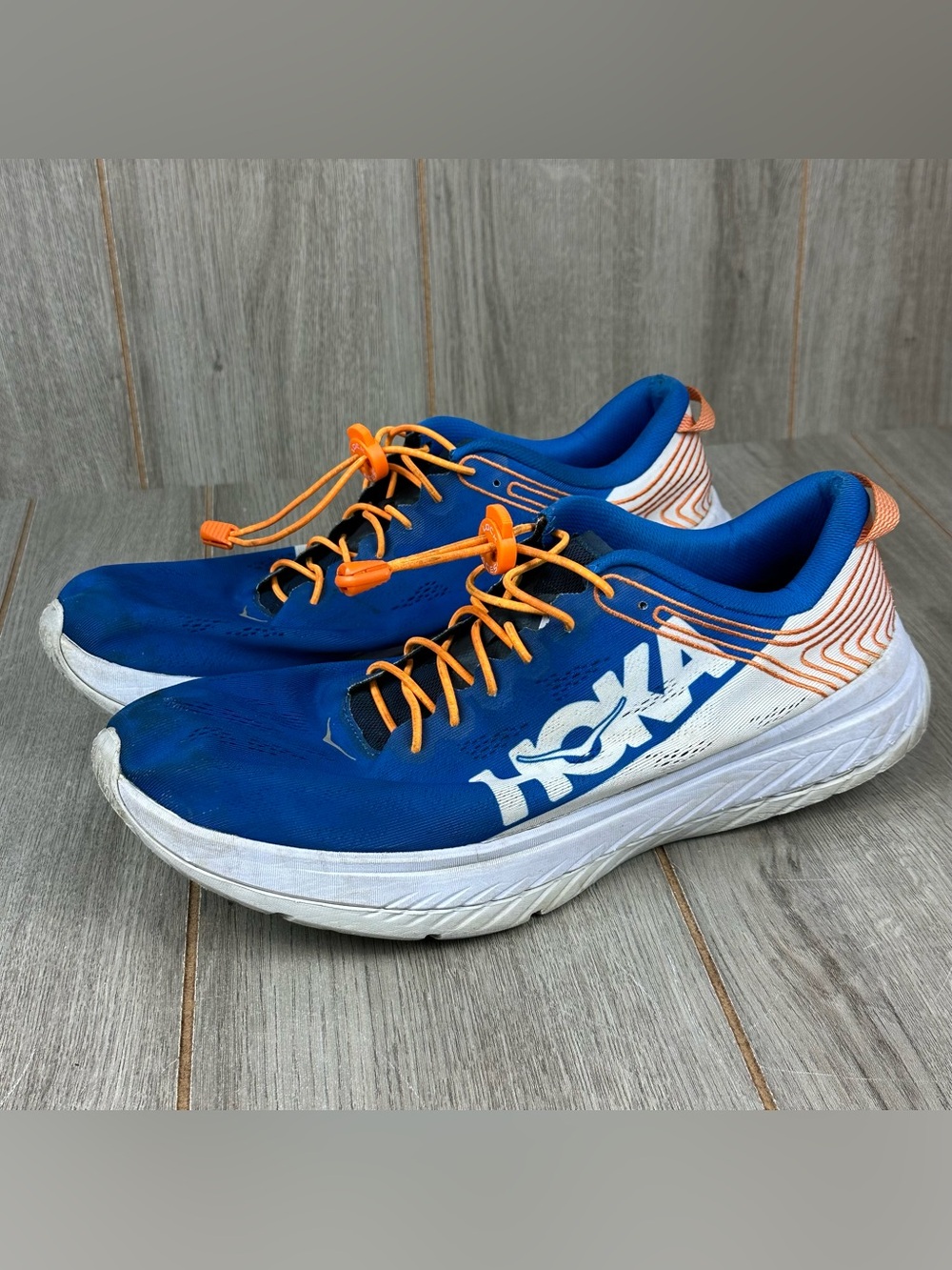 Hoka One One Carbon X Shoes Mens 14 Imperial Blue/White Running *rough